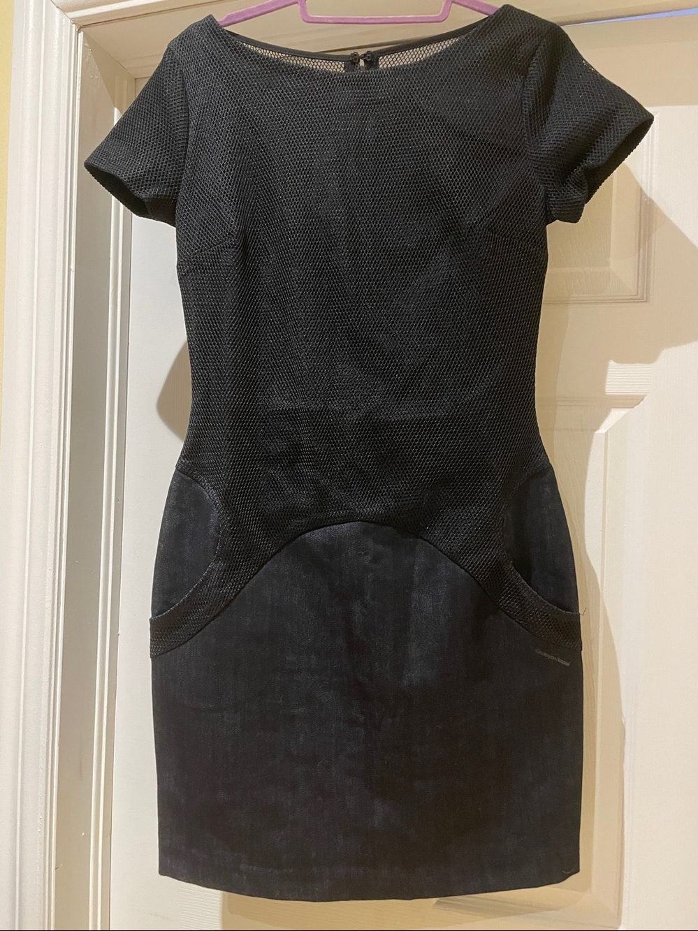 Mavi x Hussein Chalayan Denim Mesh Sheath Dress M Avant-Garde Architectural